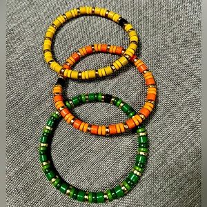 Allie + Bess Yellow, Orange and Green Enamel Bracelets